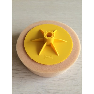 6" Apricot Finishing Pad Sponge with Yellow Backing Plate (KHAKI)